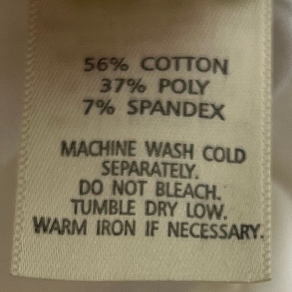 Ecru Straight Leg Mid Rise Crop Ankle Pants Solid White Button Accent Size 8 - Picture 7 of 8